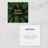 水彩熱帯葉 スクエア名刺 (正面/裏面)