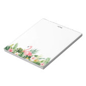 水彩熱帯葉Flamingo Notepad ノートパッド (回転)