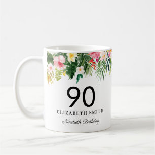 水彩熱帯誕生日 コーヒーマグカップ