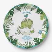 水彩熱帯離れディノベビーシャワープレート ペーパープレート (正面)