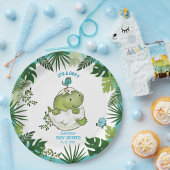 水彩熱帯離れディノベビーシャワープレート ペーパープレート