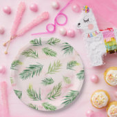 水彩熱帯離れルアウ（ハワイ式宴会）パーティー紙プレート ペーパープレート (パーティー)