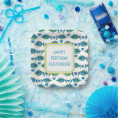 水彩熱帯青魚とハート ペーパープレート (パーティー)