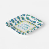 水彩熱帯青魚とハート ペーパープレート (傾斜あり)