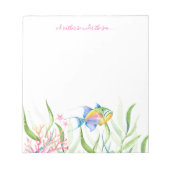 水彩熱帯魚の文具パーソナライズされた具 ノートパッド (正面)