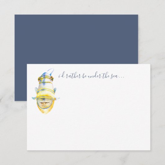 水彩熱帯魚の文房具ノートカード ノートカード (正面/裏面)