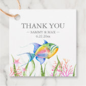 水彩熱帯魚の贈り物メッセージカード フェイバータグ (正面)