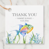 水彩熱帯魚の贈り物メッセージカード フェイバータグ (正面)