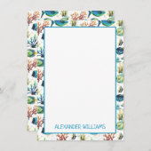 水彩熱帯魚オリジナル名入り ノートカード (正面/裏面)