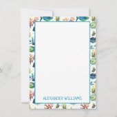 水彩熱帯魚オリジナル名入り ノートカード (正面)