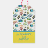 水彩熱帯魚パーソナライズされた ギフトタグ (裏面)