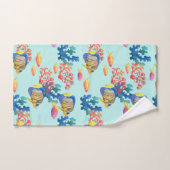 水彩熱帯魚・サンゴ風呂タオルセット バスタオルセット (ハンドタオル)