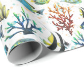 水彩熱帯魚 ラッピングペーパー (ロールコーナー)