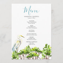 水彩熱帯鳥とマングローブ 招待状