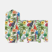 水彩熱帯鳥と葉のパターン フェイバーボックス (折り畳みなし)