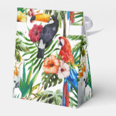 水彩熱帯鳥と葉のパターン フェイバーボックス (裏面サイド)