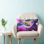 水彩熱帯鳥フローラプリント枕 ランバークッション (椅子)
