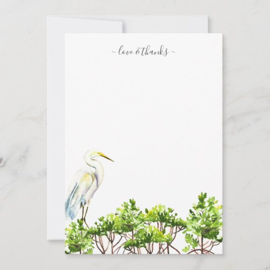 水彩熱帯鳥文房具パーソナライズされた ノートカード (正面)