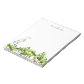 水彩熱帯鳥文房具パーソナライズされた ノートパッド (回転)