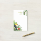 水彩熱帯（トゥーカングリーンID577） ポストイット (デスク上)