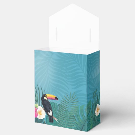 水彩熱帯(トゥーカン結婚ティール(緑がかった色)ID577) フェイバーボックス (オープン)