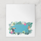 水彩熱帯w/トゥーカンティール(緑がかった色)ID577 プレイスカード (外部開封)