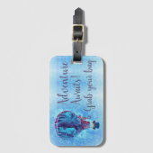 水彩熱気球アドベンチャー待ち ラゲッジタグ (正面縦)