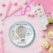 水彩熱気球パーティー（青） ペーパープレート (パーティー)