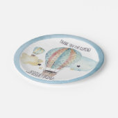 水彩熱気球パーティー（青） ペーパープレート (アングル)