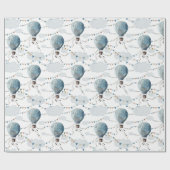 水彩熱気球ホワイト// ラッピングペーパー (フラット)