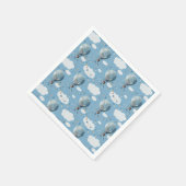 水彩熱風船ブルー//キッズ誕生日 スタンダードカクテルナプキン (角)