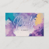 水彩爪、 ネイルネイルアーティスト爪、 ネイル技術 名刺 (正面)