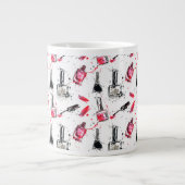 水彩爪、 ネイルポーランドパターン ジャンボコーヒーマグカップ (正面)