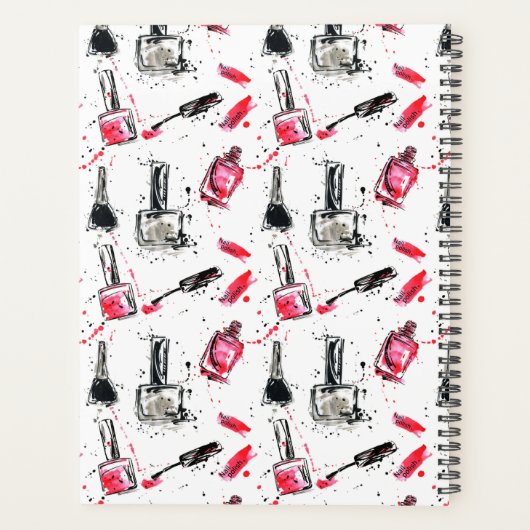 水彩爪、 ネイル研磨模様 プランナー手帳 (裏面)