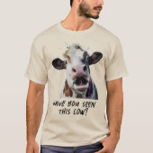 水彩牛おもしろい引用文淡彩色ユニセックス Tシャツ (正面)