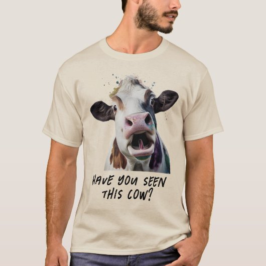 水彩牛おもしろい引用文淡彩色ユニセックス Tシャツ (正面)