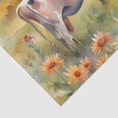 水彩牛と日の出のフィールド 薄葉紙 (詳細)