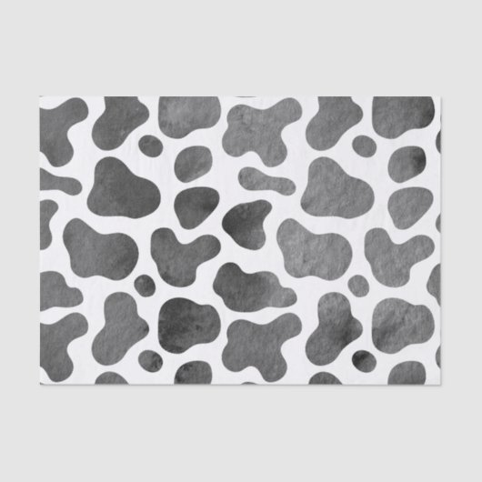 水彩牛のプリントギフト包装 薄葉紙 (正面)