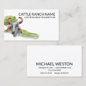 水彩牛の牧場ビーフブル牛 名刺 (正面/裏面)