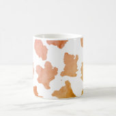 水彩牛の皮膚パターン コーヒーマグカップ (中央)