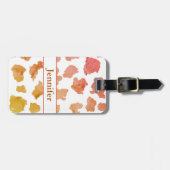 水彩牛の皮膚パターン ラゲッジタグ (正面横)