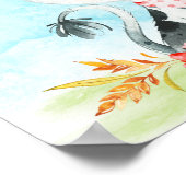 水彩牛の赤ちゃんシャワーファーム赤ちゃんシャワー ポスター (角)