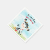 水彩牛の赤ちゃんシャワーファーム スタンダードカクテルナプキン (角)