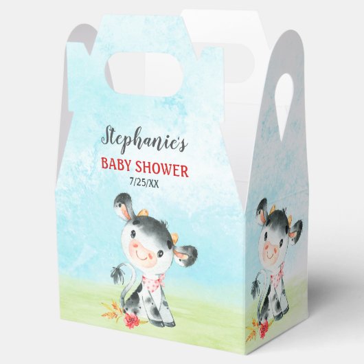 水彩牛の赤ちゃんシャワーファーム フェイバーボックス (オープン)
