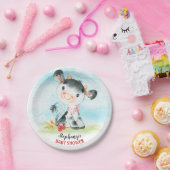 水彩牛の赤ちゃんシャワーファーム ペーパープレート (パーティー)