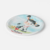 水彩牛の赤ちゃんシャワーファーム ペーパープレート (アングル)