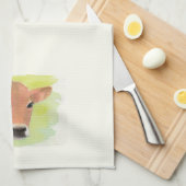 水彩牛キッチンタオル キッチンタオル (四つ折り)