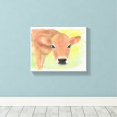 水彩牛キャンバスプリント キャンバスプリント (インサイチュ (ウッドフロア))