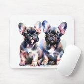 水彩牛フランスの犬のかわいい子犬 マウスパッド (マウス)