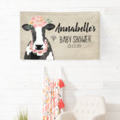 水彩牛フローラファームベビースシャワー 横断幕 (インサイチュ)